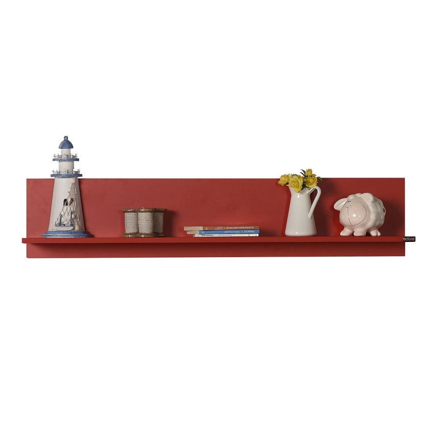 Étagère murale 25x120 cm rouge