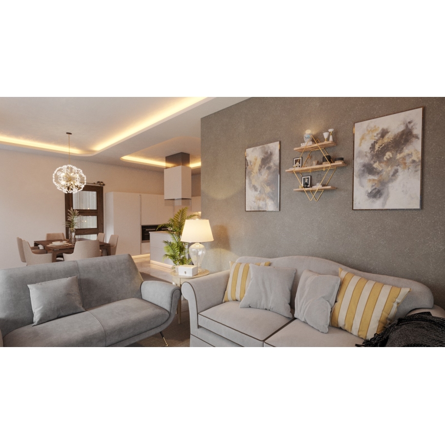 Étagère murale 70x60 cm doré/marron