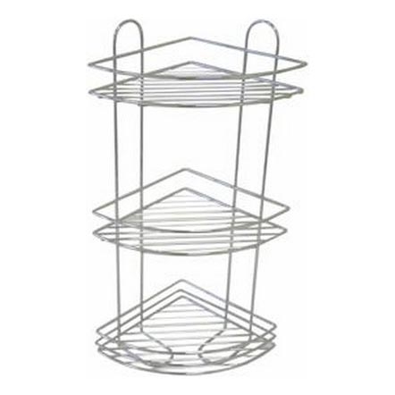Étagère murale à trois niveaux pour douche 31x58 cm chrome brillant