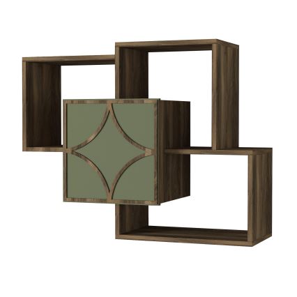 Étagère murale ARCO 73x79,2 cm marron/verte