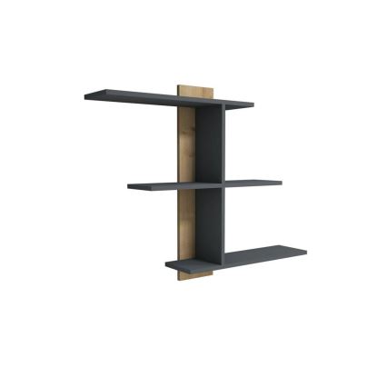 Etagère murale BAHRO 90x111 cm anthracite/marron