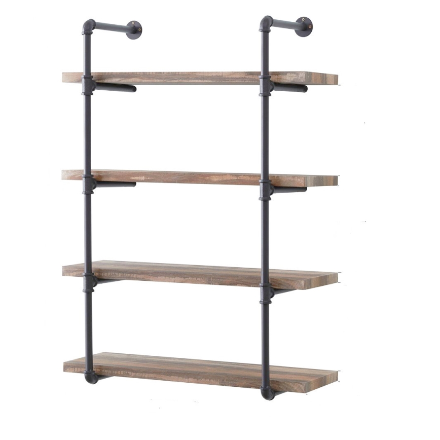 Etagère murale BORURAF 70x60 cm marron / grise
