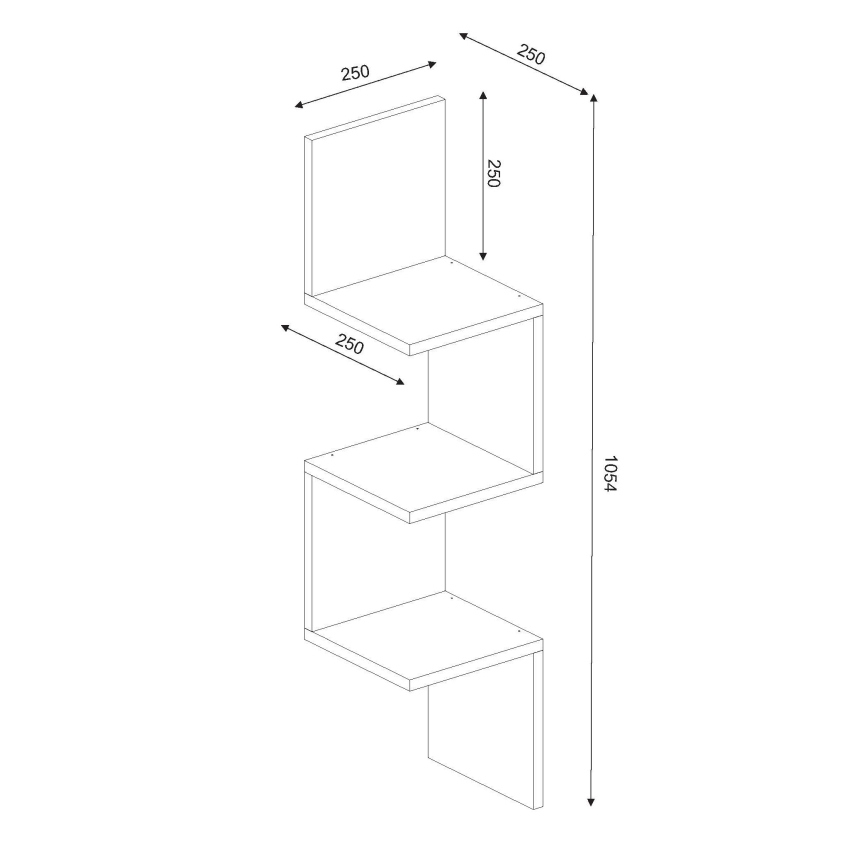 Étagère murale d'angle CORNER 105,4x25 cm blanche