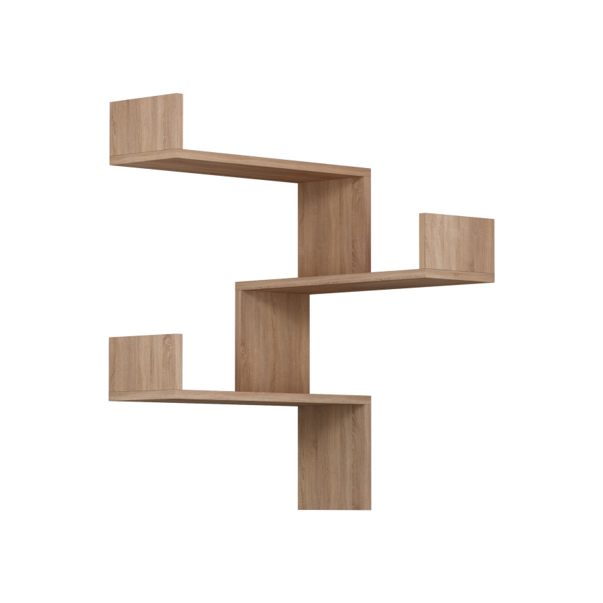 Étagère murale d'angle LUKSA 90x60 cm marron