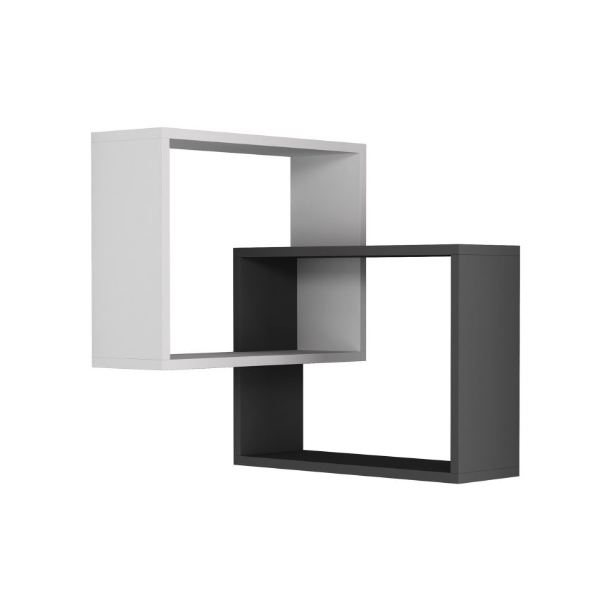 Étagère murale d'angle RING 68x68 cm blanche/anthracite