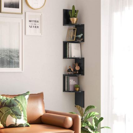 Étagère murale d'angle SNAKE noire