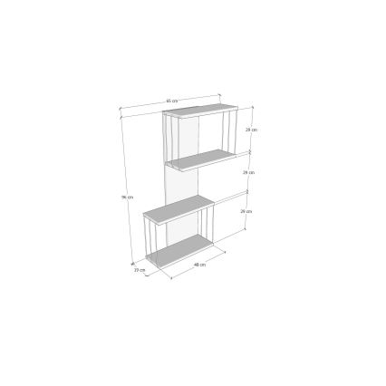 Etagère murale DESTAN 96x65 cm blanc/anthracite