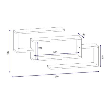 Étagère murale JANISON 48x103 cm blanche