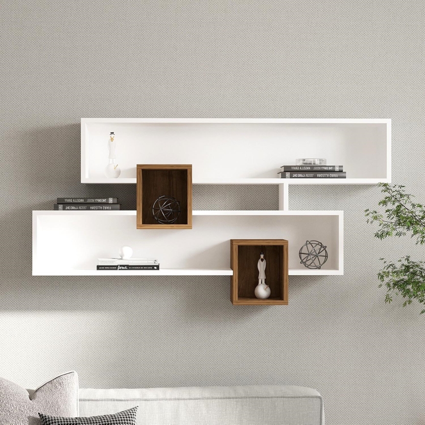 Étagère murale industrielle, 70 cm, Blanche : Gris