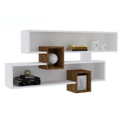 Étagère murale KAREN 120x72,2 cm blanc/marron