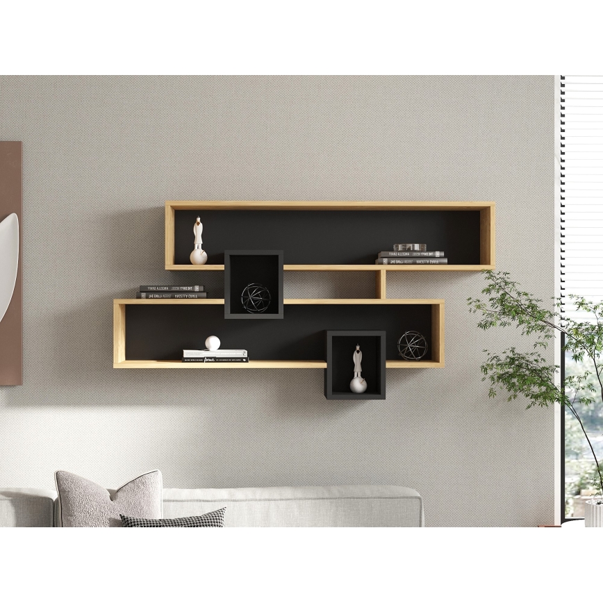 Étagère murale KAREN 120x72,2 cm marron/anthracite