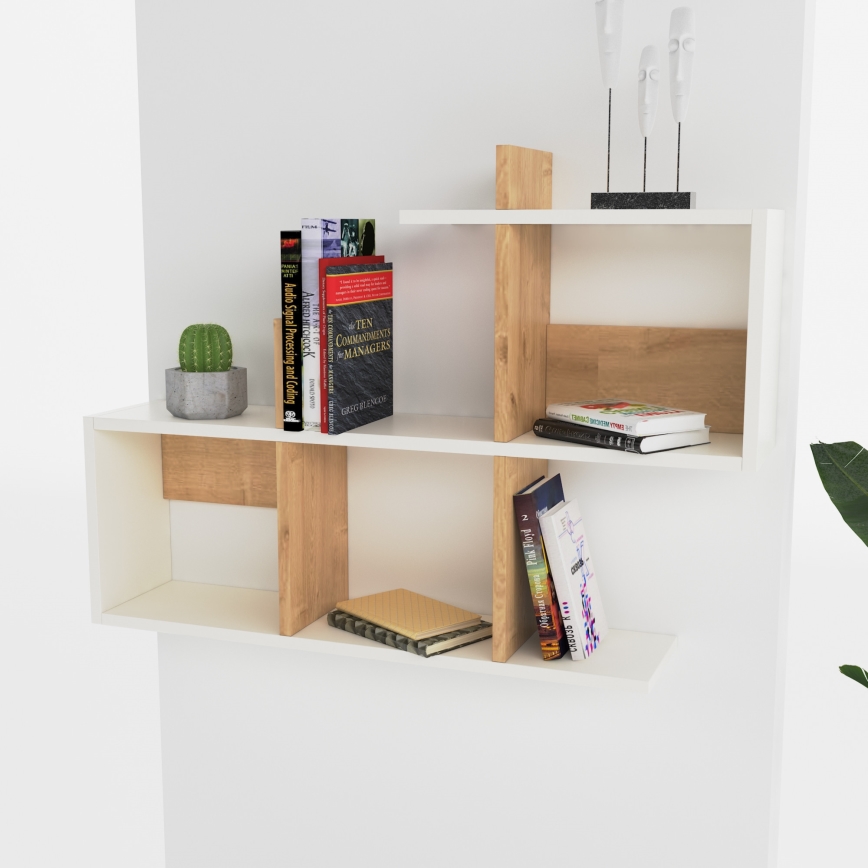 Etagère murale LAGOMOOD 59,6x97,2 cm blanche/beige