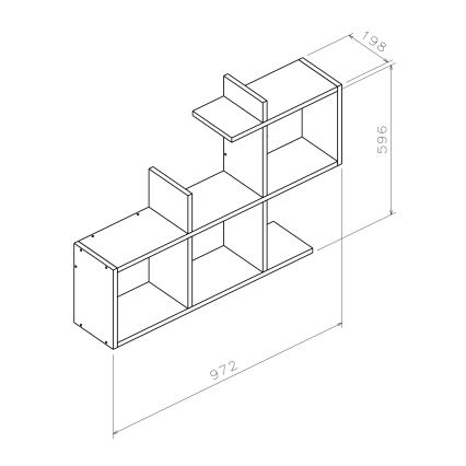 Etagère murale LAGOMOOD 59,6x97,2 cm blanche/beige