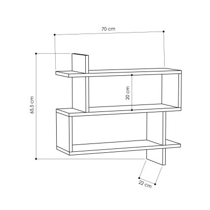 Etagère murale PARALEL 65,5x70 cm marron