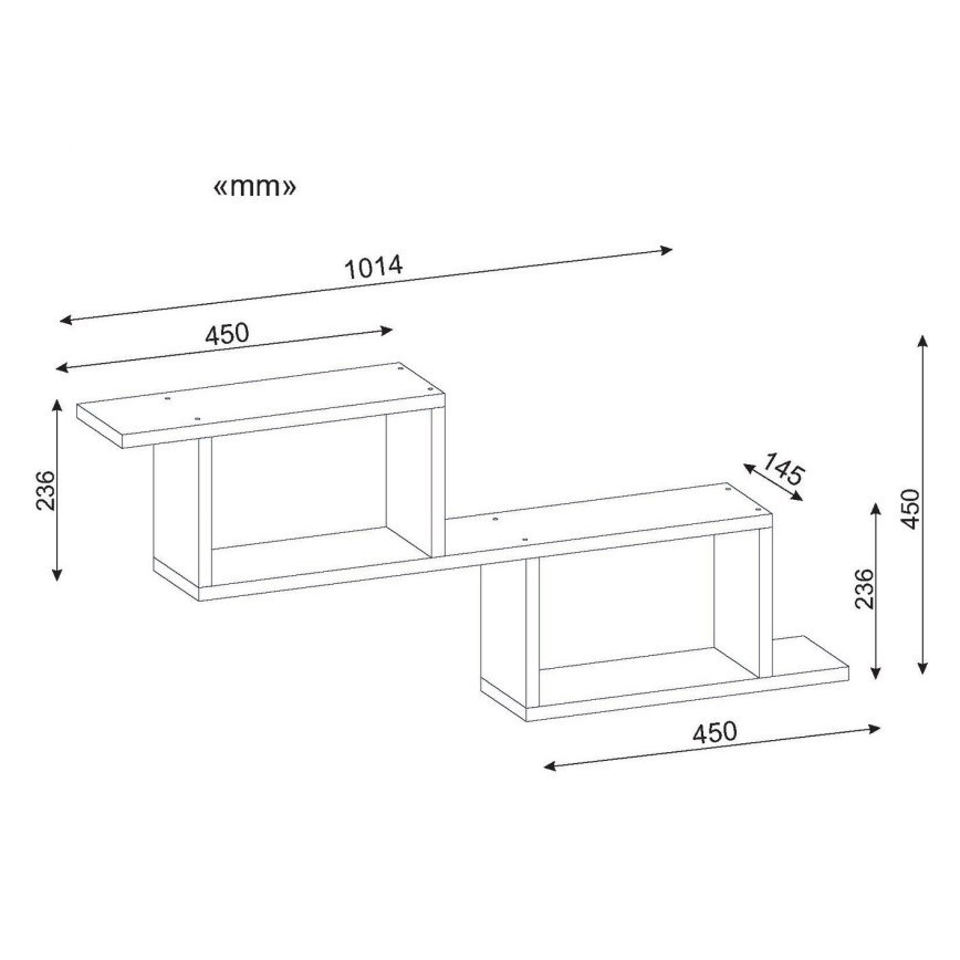 Étagère murale SELENE 45x101,4 cm blanc