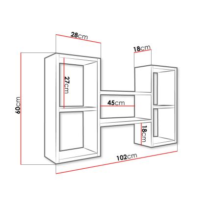 Étagère murale TRIO 60x102 cm chêne Sonoma