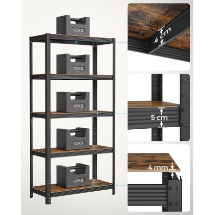 Étagère ORDIFY marron/noir