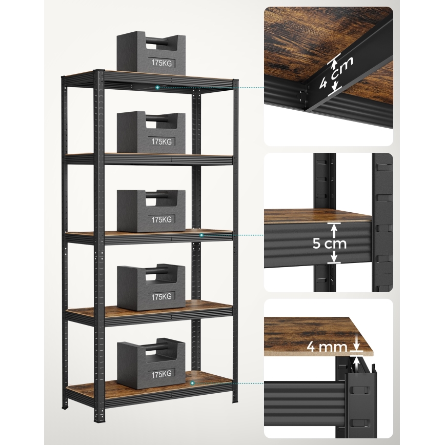 Étagère ORDIFY marron/noir