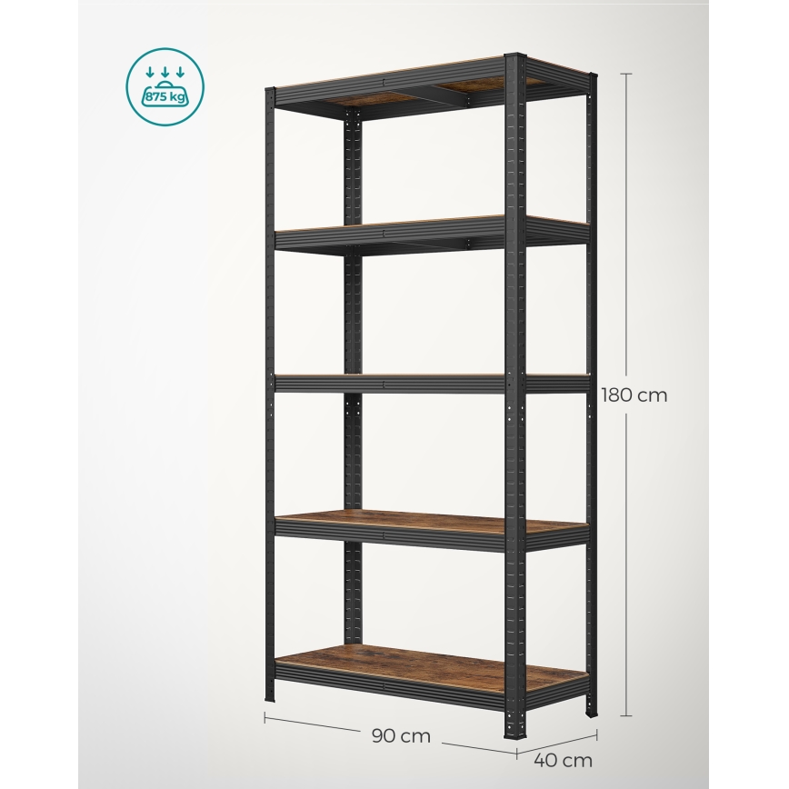 Étagère ORDIFY marron/noir