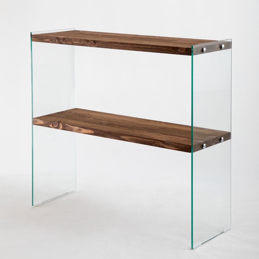 Étagère VENEDIK 80x90 cm pin/transparent