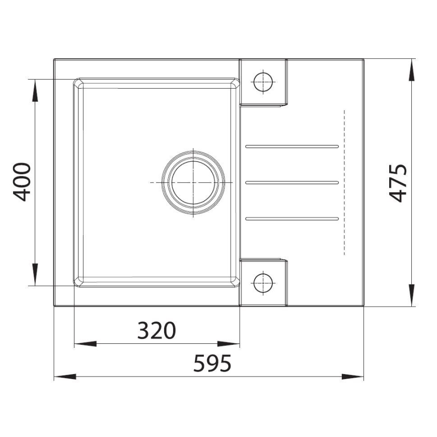 Évier ALVEUS SETA23236 - Évier ROCK 59,5x47,5 cm + robinet avec bras flexible MINTAS 34 cm en granit/noir mat