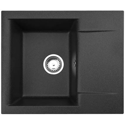 Évier de cuisine ALVEUS SETA23197 CADIT 59x50 cm + robinet avec bras flexible MINTAS 34 cm granit/noir mat