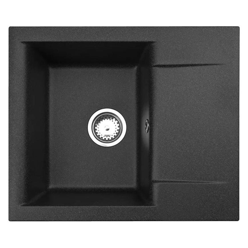 Évier de cuisine ALVEUS SETA23197 CADIT 59x50 cm + robinet avec bras flexible MINTAS 34 cm granit/noir mat