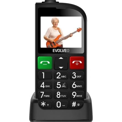 Evolveo - EasyPhone FL, téléphone mobile pour seniors noir