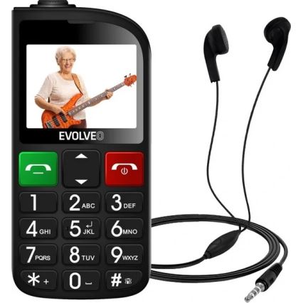 Evolveo - EasyPhone FL, téléphone mobile pour seniors noir