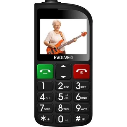 Evolveo - EasyPhone FL, téléphone mobile pour seniors noir