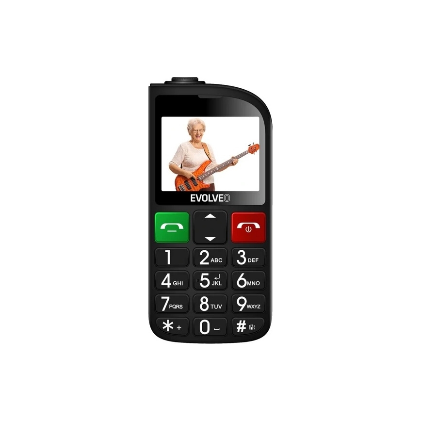 Evolveo - EasyPhone FL, téléphone mobile pour seniors noir