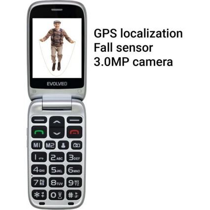Evolveo - EasyPhone FS klaptelefoon voor senioren 2.8 zwart