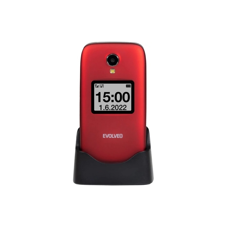 Evolveo - EasyPhone FS téléphone mobile à clapet pour seniors 2.8 rouge