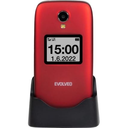 Evolveo - EasyPhone FS, téléphone portable à clapet 2.8 rouge
