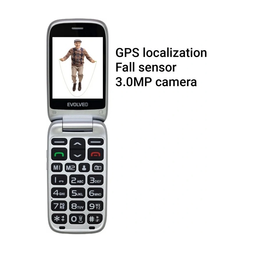 Evolveo - EasyPhone FS téléphone portable à clapet pour seniors 2.8 rouge