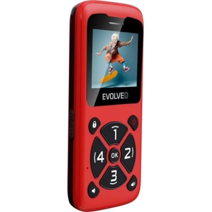 Evolveo - EasyPhone ID, mobiele telefoon voor senioren, rood
