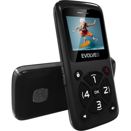 Evolveo - EasyPhone ID, mobiele telefoon voor senioren, zwart