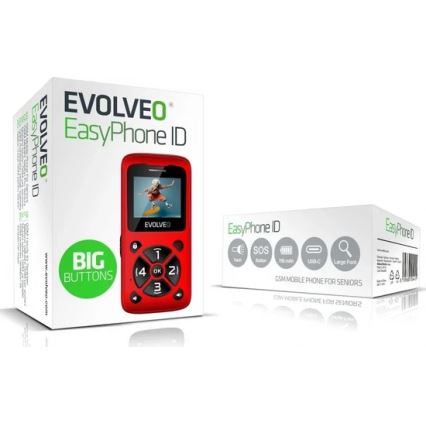 Evolveo - EasyPhone ID seniorentelefoon, rood