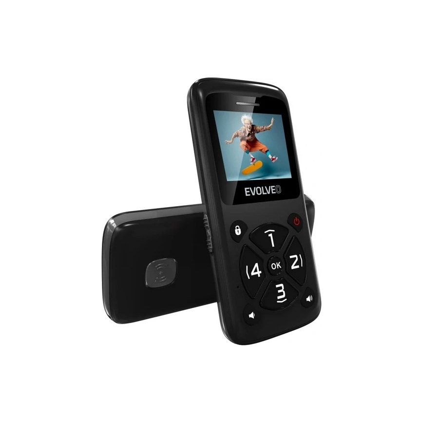 Evolveo - EasyPhone ID téléphone portable pour seniors noir