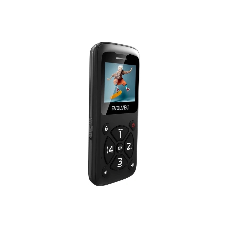 Evolveo - EasyPhone ID téléphone portable pour seniors noir