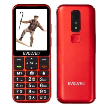 Evolveo - EasyPhone LT, téléphone mobile 4G pour seniors, rouge