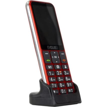 Evolveo - EasyPhone LT, téléphone mobile 4G pour seniors rouge