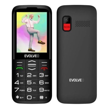Evolveo - EasyPhone XO, téléphone mobile pour seniors, noir