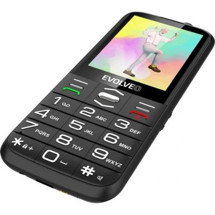 Evolveo - EasyPhone XO, téléphone mobile pour seniors, noir