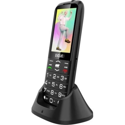 Evolveo - EasyPhone XO, téléphone mobile pour seniors, noir