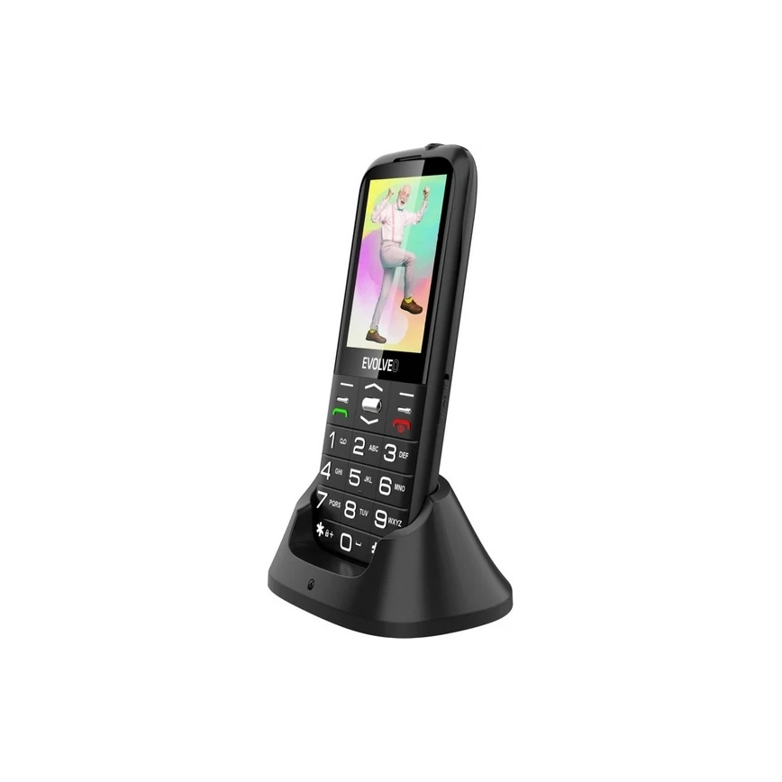 Evolveo - EasyPhone XO, téléphone mobile pour seniors, noir
