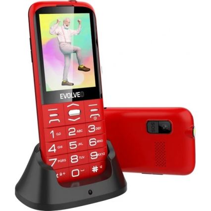 Evolveo - EasyPhone XO téléphone mobile pour seniors rouge