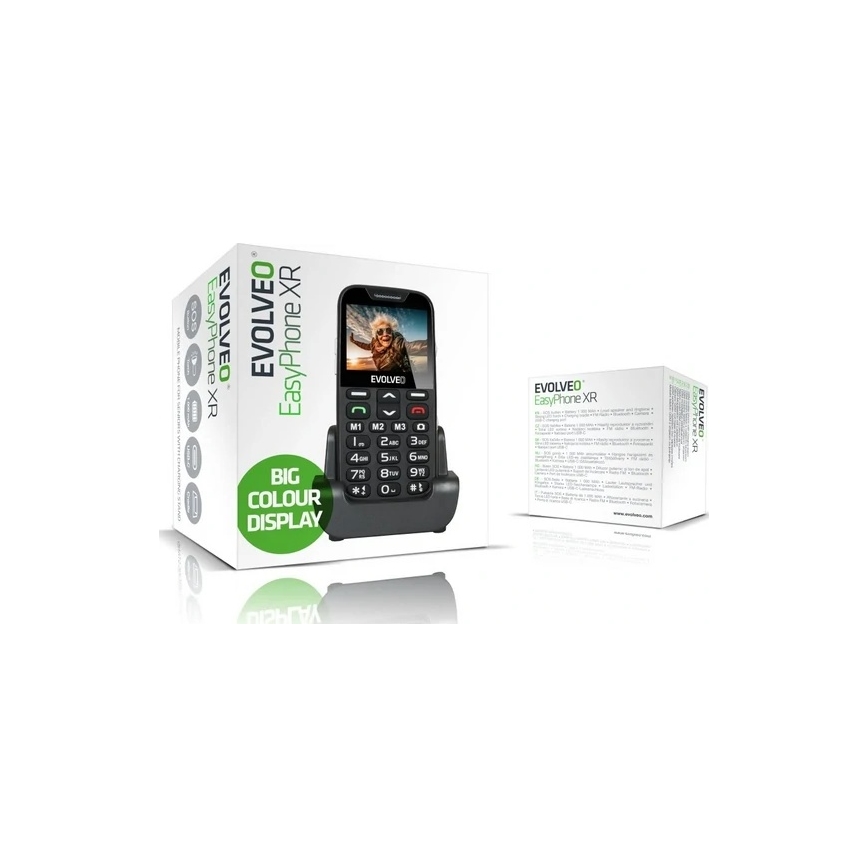 Evolveo - EasyPhone XR 2G mobiele telefoon voor senioren, zwart