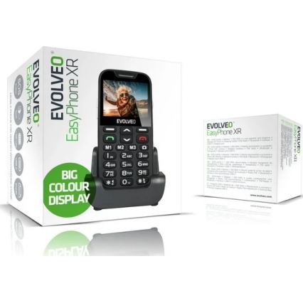 Evolveo - EasyPhone XR 2G, téléphone mobile pour seniors, noir