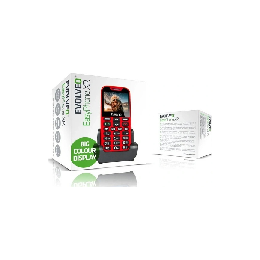 Evolveo - EasyPhone XR 4G téléphone mobile pour seniors rouge